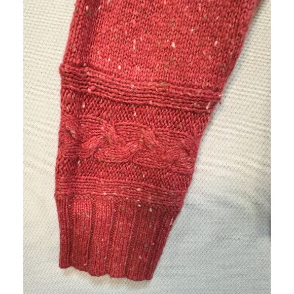 Woolrich Womens Cable Knit Sweater Small Soft Ruby Heather - Picture 6 of 12